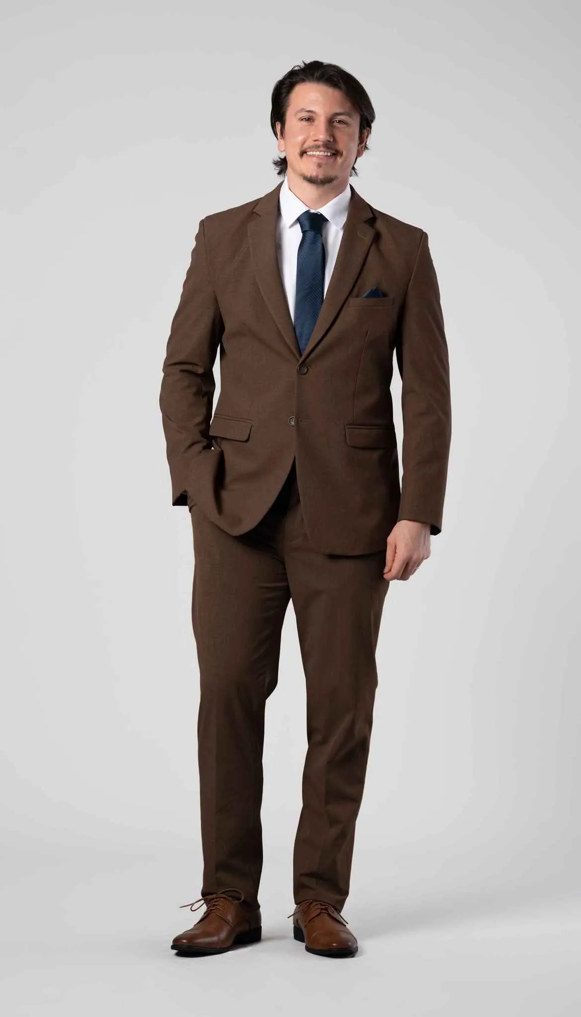 Trim Fit 3 Piece Suit Cocoa