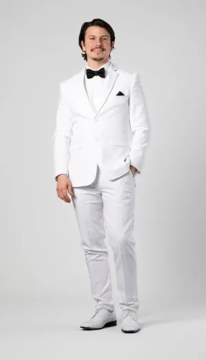 Trim Fit 3 Piece Suit White