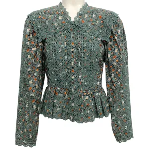 Ulla Johnson Sage Green Floral Mina Blouse