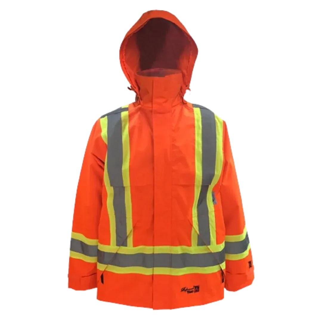 Viking 3907FRJ Professional Journeyman FR Hi-Viz Safety Jacket with Hood