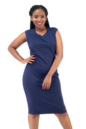 Vivo Amara Shift Dress - Navy Blue