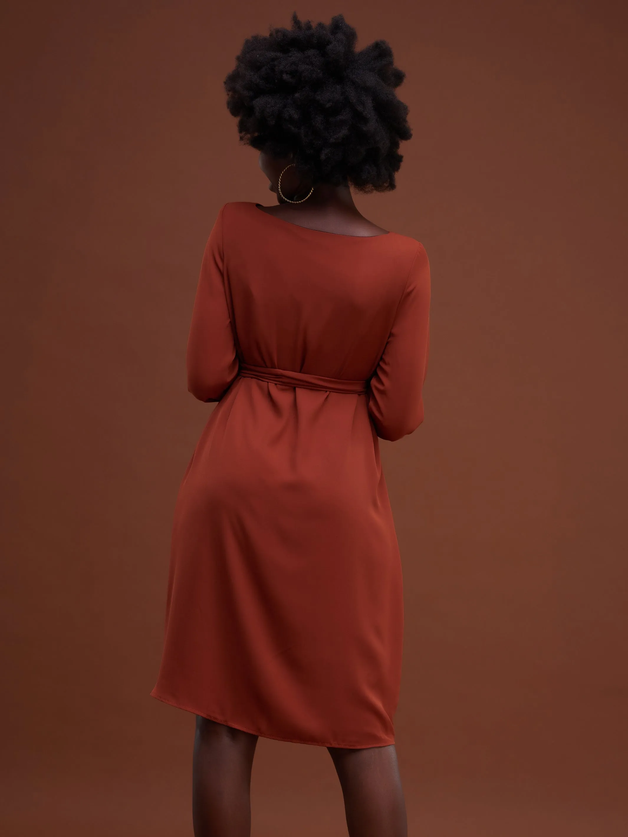 Vivo Zawadi Shift Dress - Rust
