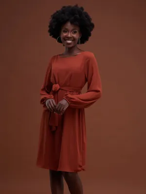 Vivo Zawadi Shift Dress - Rust