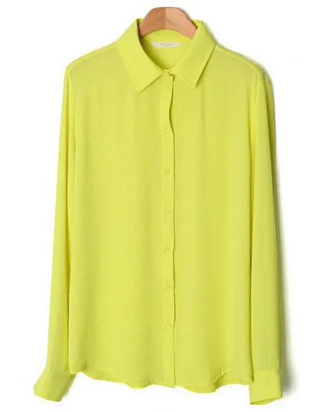 Women Blouses Button 5 Solid Color Long-sleeve Shirt Female Chiffon blouse Women's Slim Clothing blusas feminina