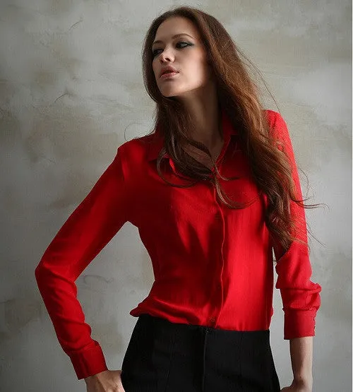 Women Blouses Button 5 Solid Color Long-sleeve Shirt Female Chiffon blouse Women's Slim Clothing blusas feminina