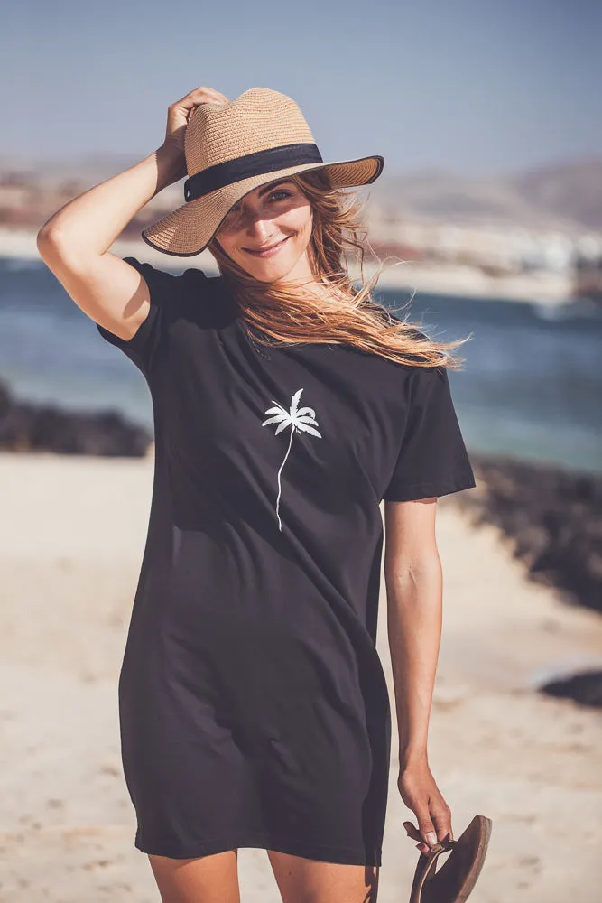 WOMEN ORGANIC PALM T-SHIRT DRESS