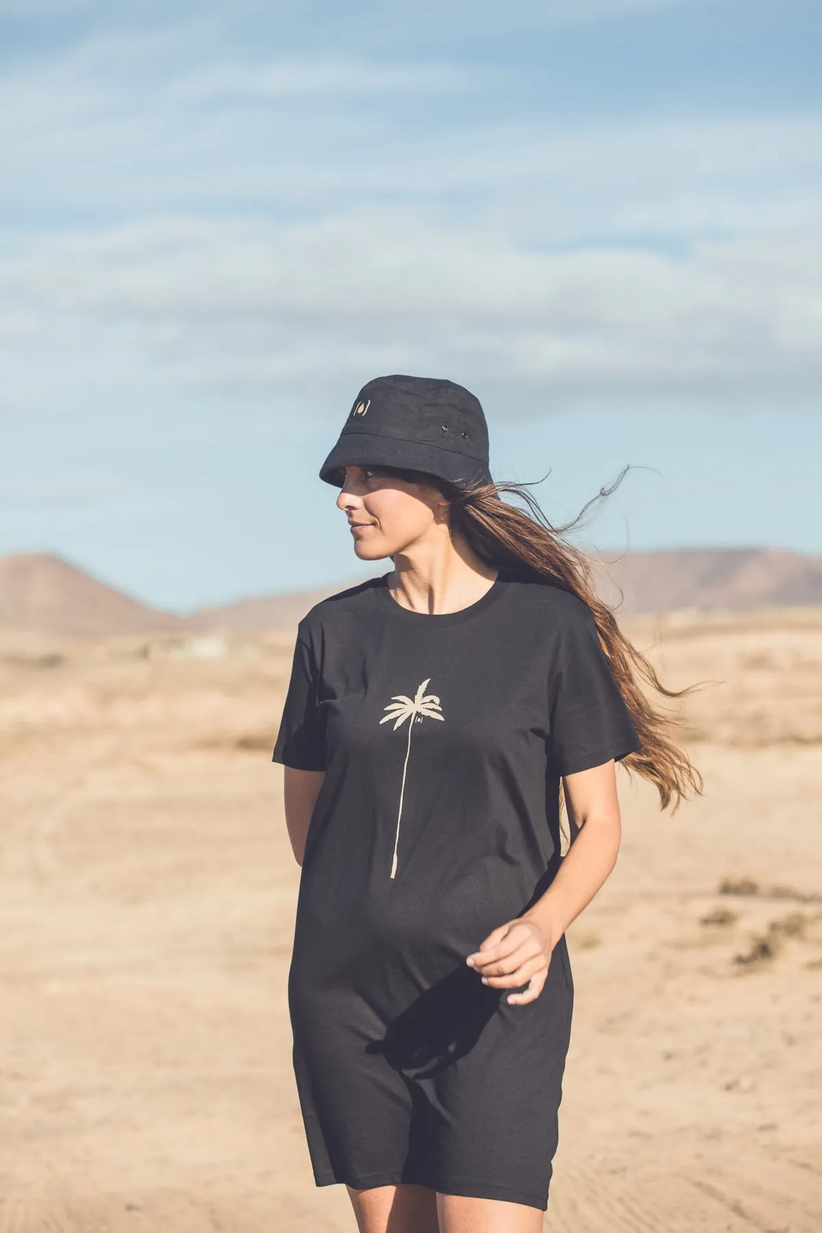 WOMEN ORGANIC PALM T-SHIRT DRESS