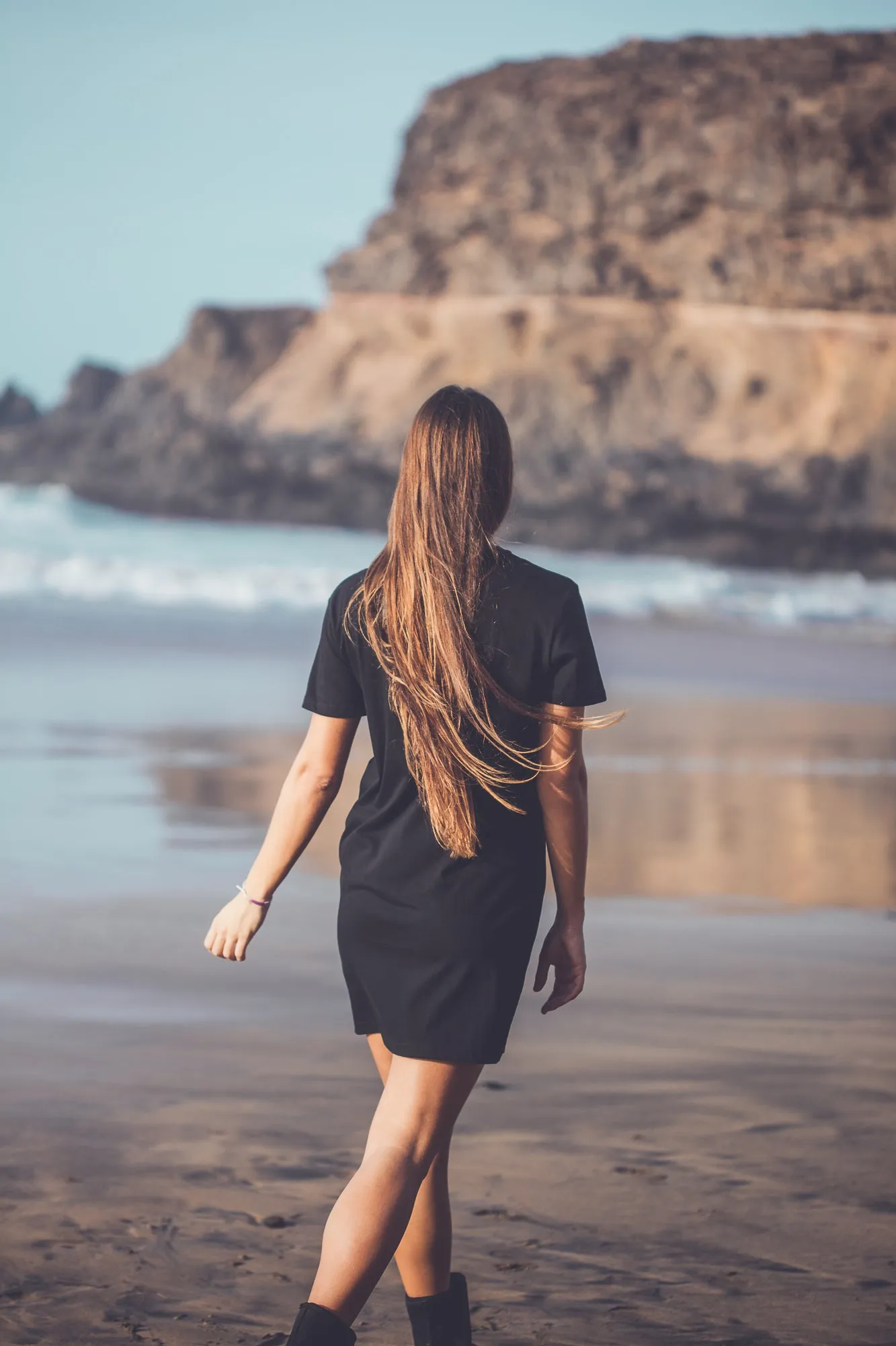 WOMEN ORGANIC PALM T-SHIRT DRESS
