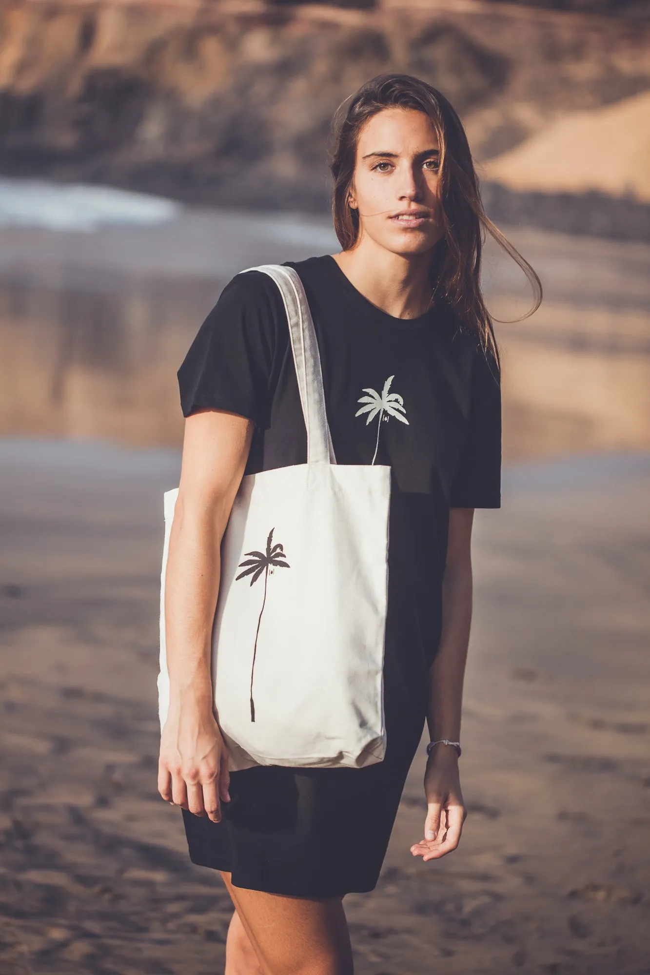 WOMEN ORGANIC PALM T-SHIRT DRESS