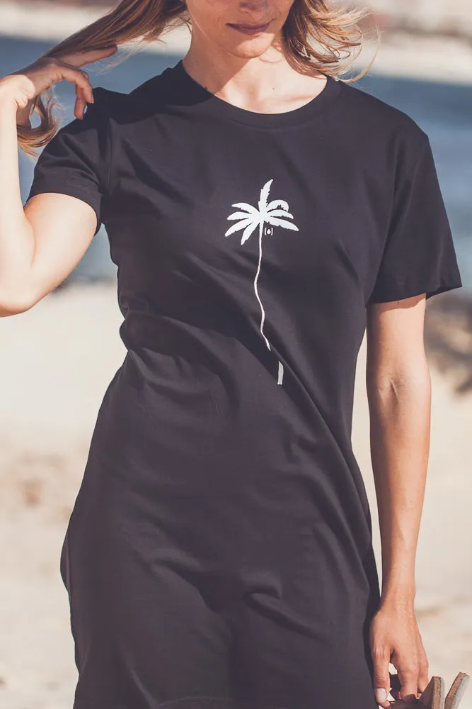 WOMEN ORGANIC PALM T-SHIRT DRESS