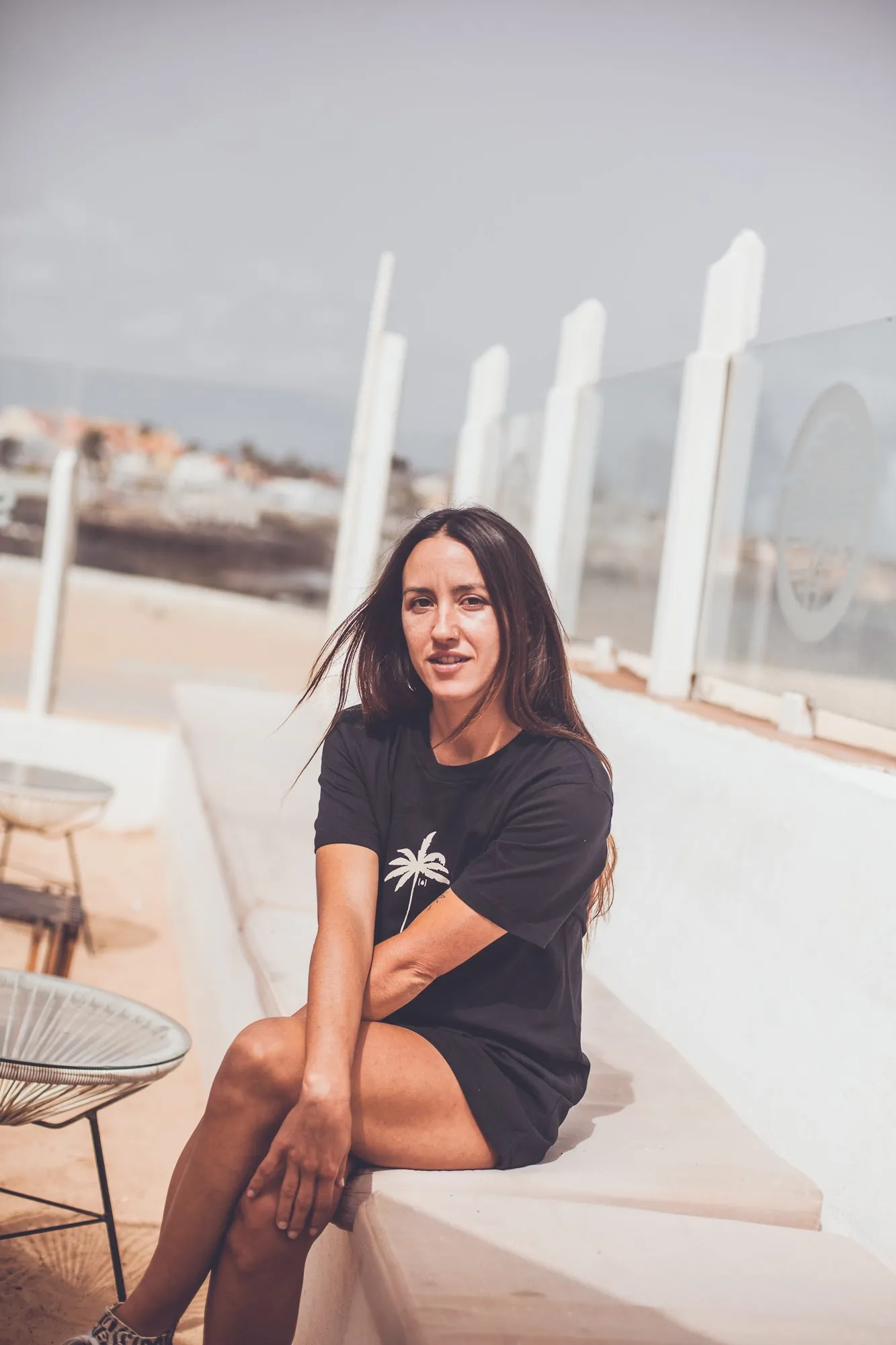 WOMEN ORGANIC PALM T-SHIRT DRESS