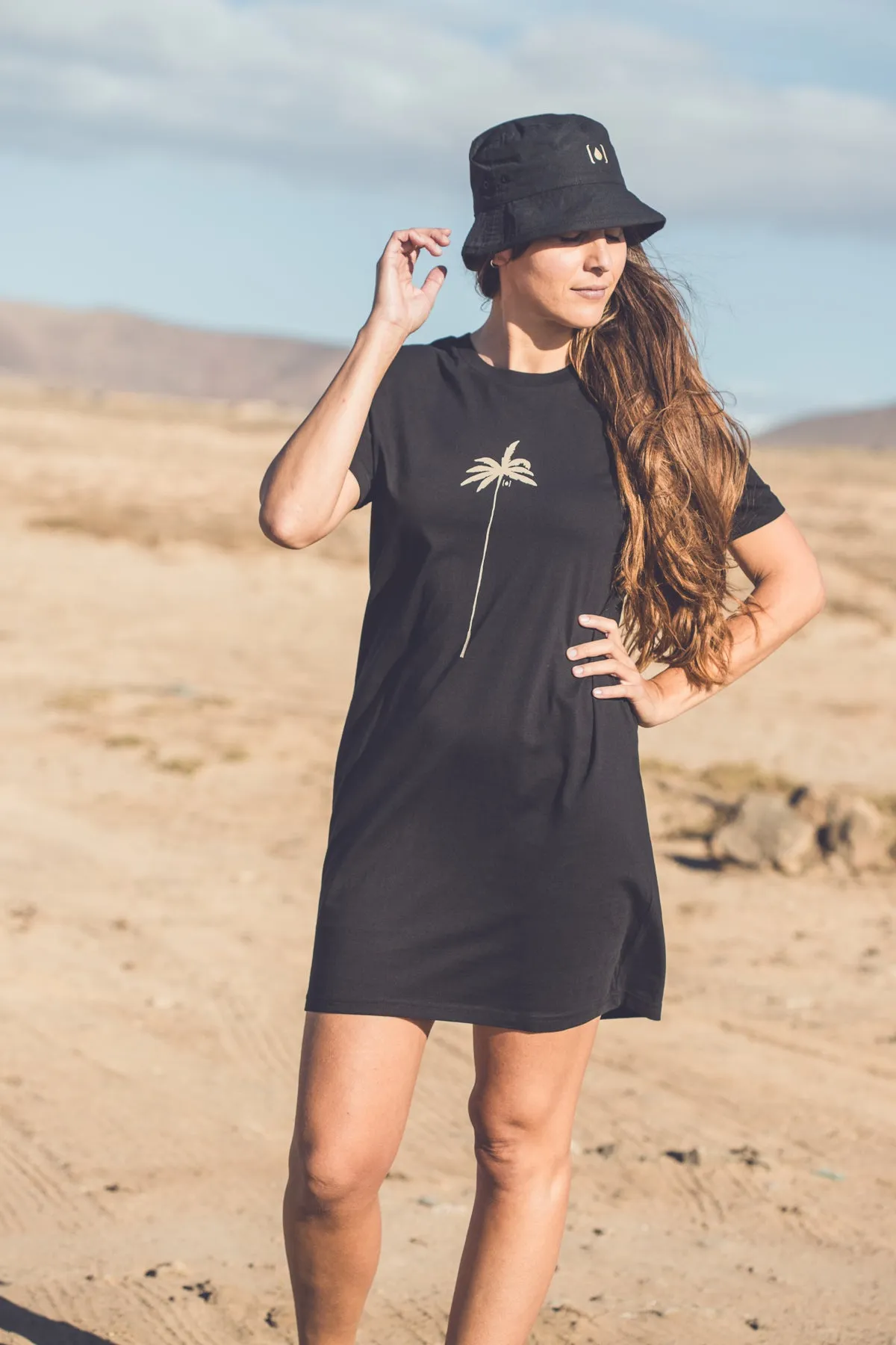 WOMEN ORGANIC PALM T-SHIRT DRESS