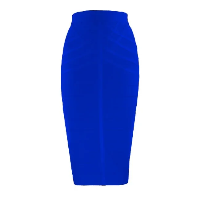Women's Bandage Skirts Boutique Fashion Vintage Midi Skirt with Zipper
