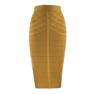 Women's Bandage Skirts Boutique Fashion Vintage Midi Skirt with Zipper
