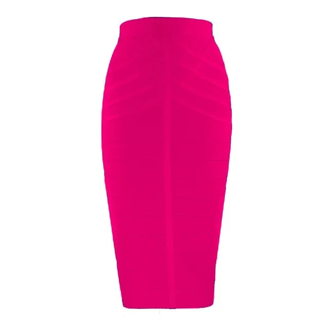 Women's Bandage Skirts Boutique Fashion Vintage Midi Skirt with Zipper