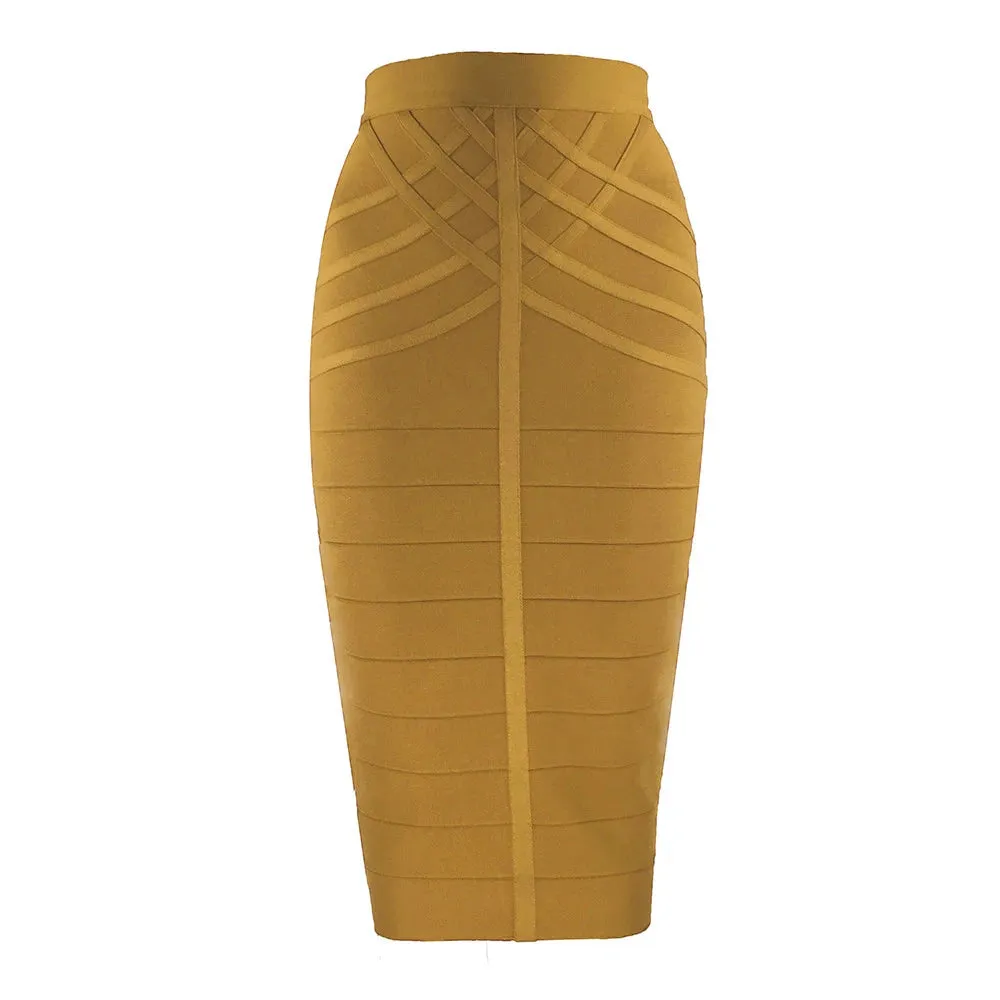 Women's Bandage Skirts Boutique Fashion Vintage Midi Skirt with Zipper