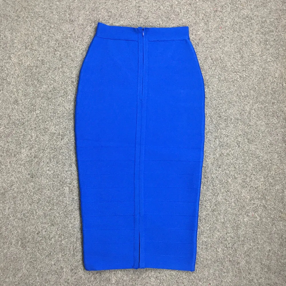 Women's Bandage Skirts Boutique Fashion Vintage Midi Skirt with Zipper