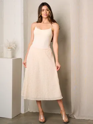 WOMEN'S EMBROIDERY DETAILED MIDI SKIRT