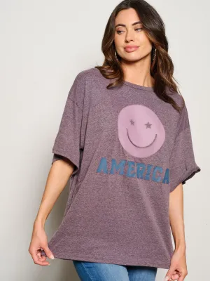 WOMEN'S SHORT SLEEVE AMERICA GRAPHIC TOP