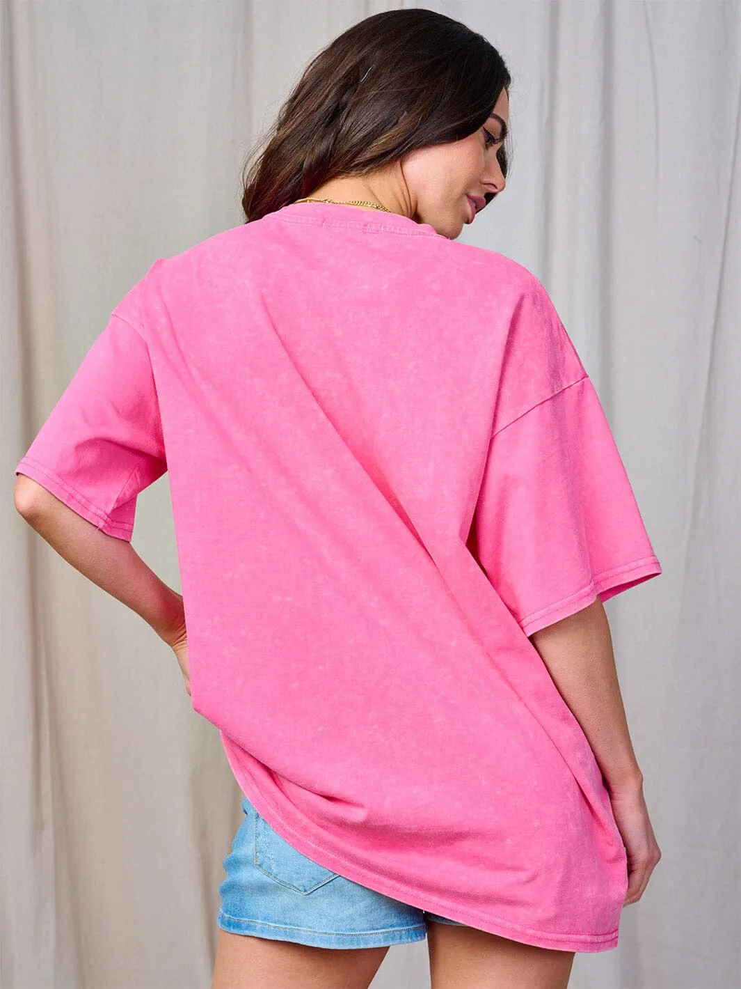 WOMEN'S SHORT SLEEVE STUDS DETAILED T-SHIRT
