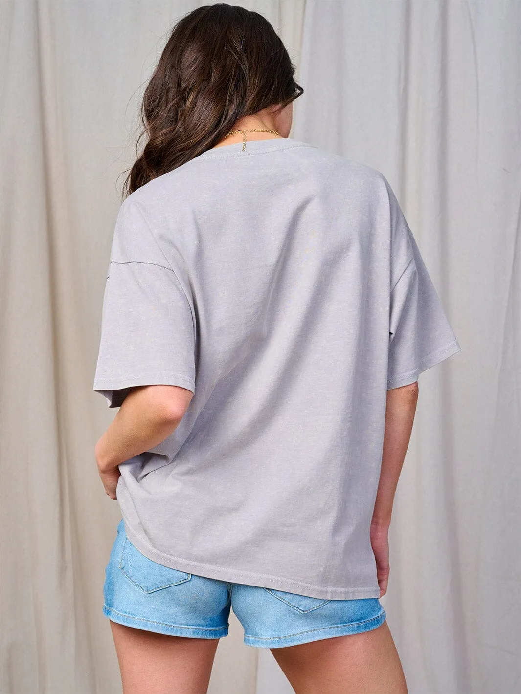 WOMEN'S SHORT SLEEVE STUDS DETAILED T-SHIRT