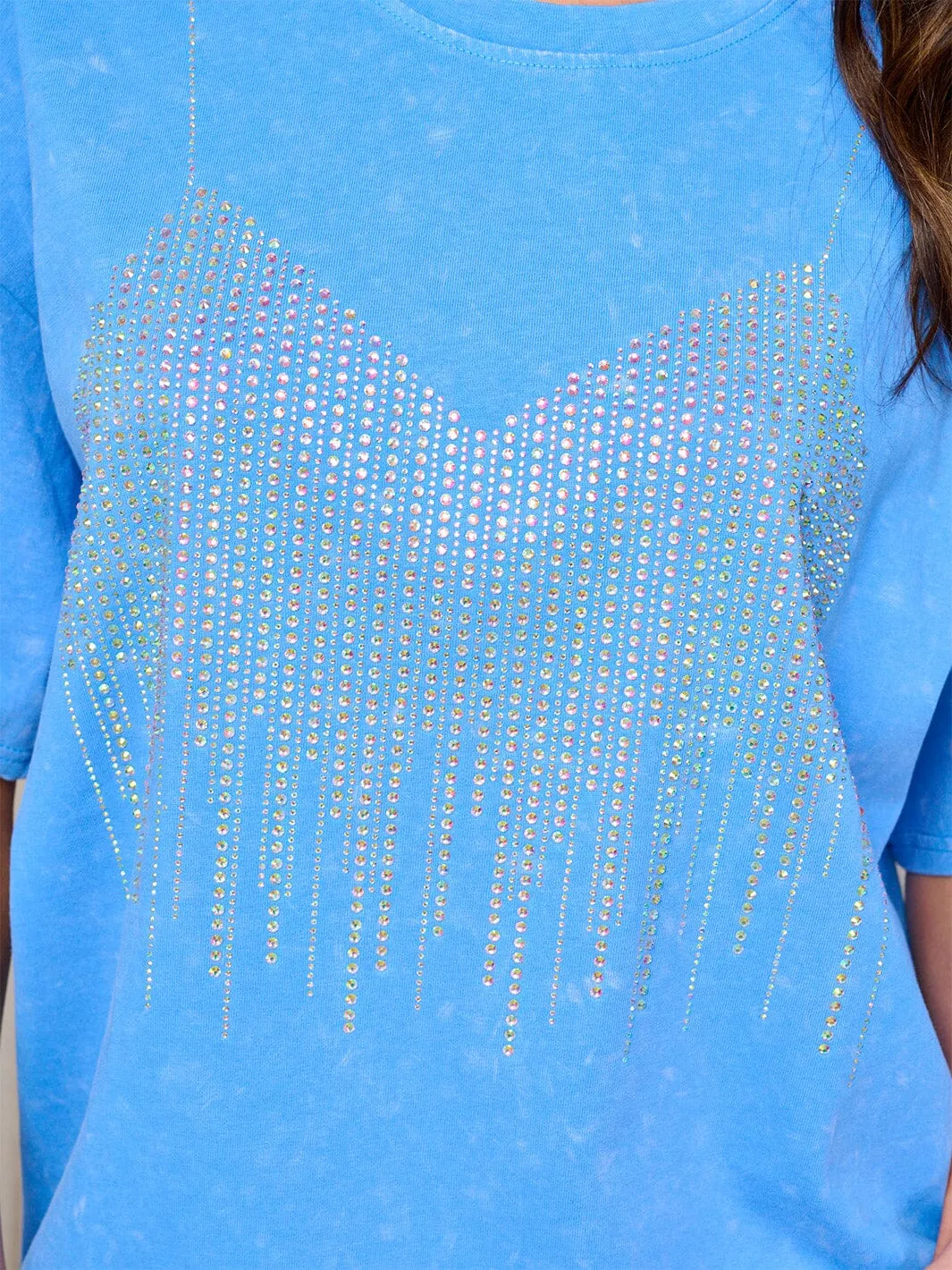 WOMEN'S SHORT SLEEVE STUDS DETAILED T-SHIRT