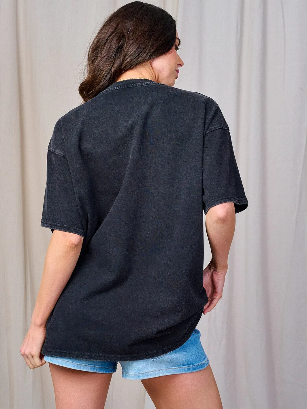 WOMEN'S SHORT SLEEVE STUDS DETAILED T-SHIRT
