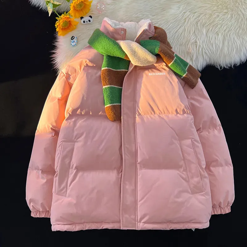 Women's Thick Coat Winter Jacket Stand Up Collar Cotton Padded Jackets Fashion Thick Parka