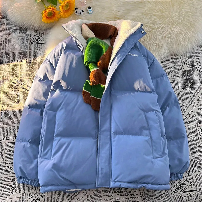 Women's Thick Coat Winter Jacket Stand Up Collar Cotton Padded Jackets Fashion Thick Parka