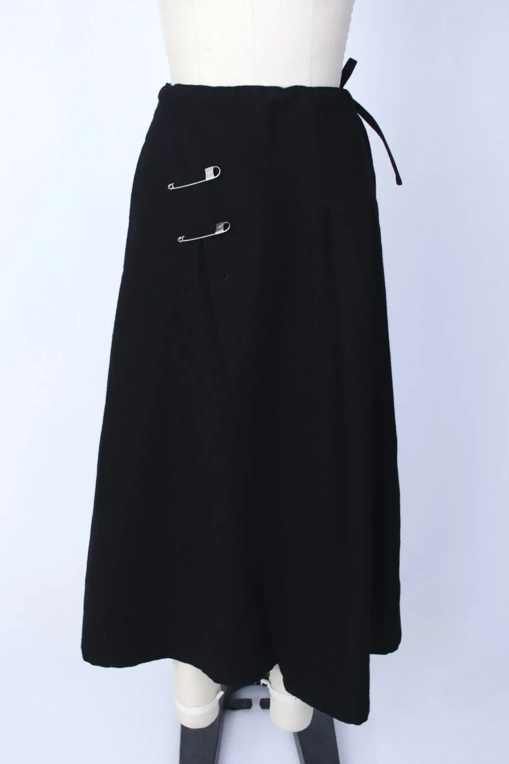 Yohji Yamamoto Wool Safety Pin Wrap Skirt*