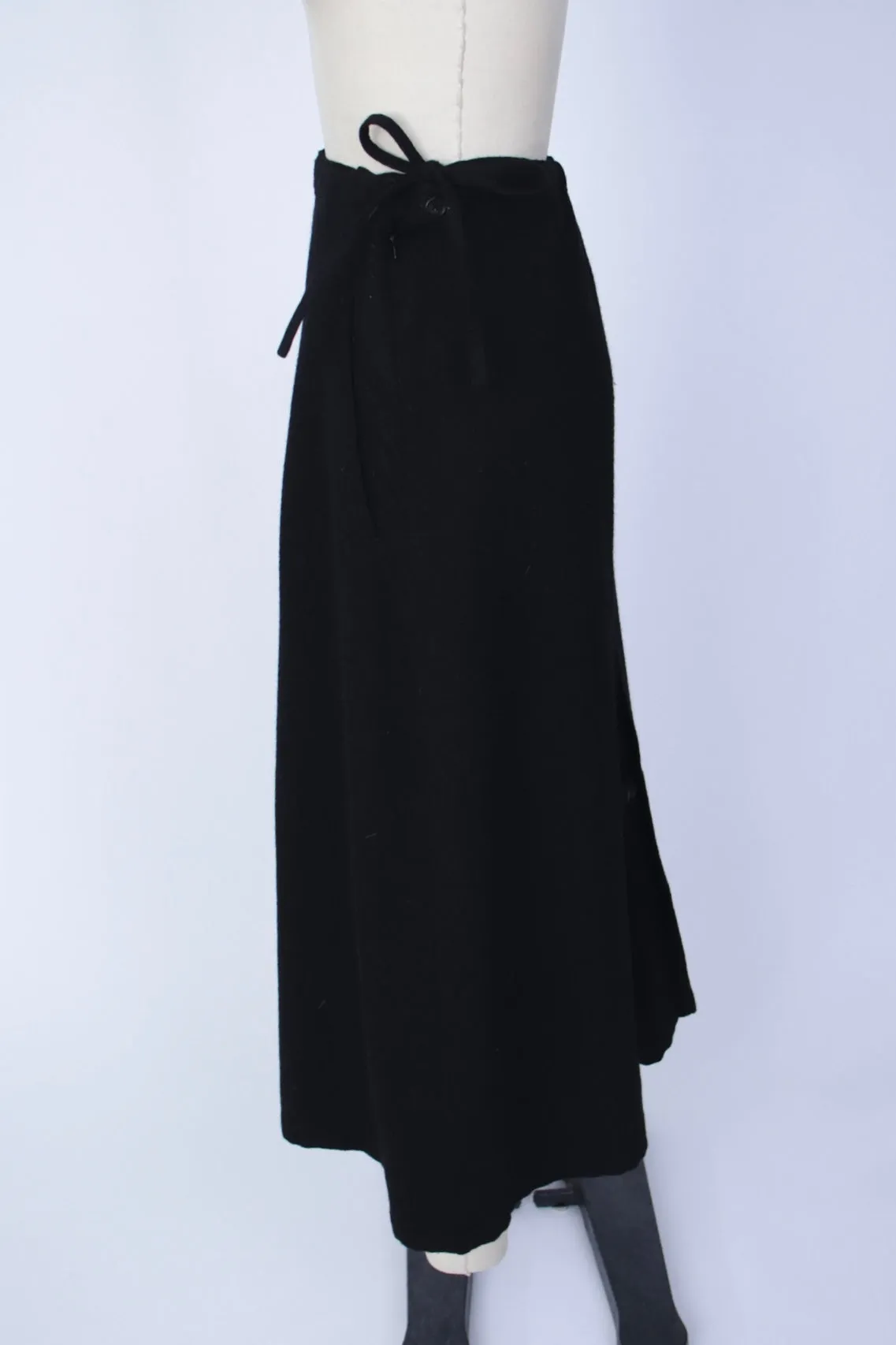 Yohji Yamamoto Wool Safety Pin Wrap Skirt*