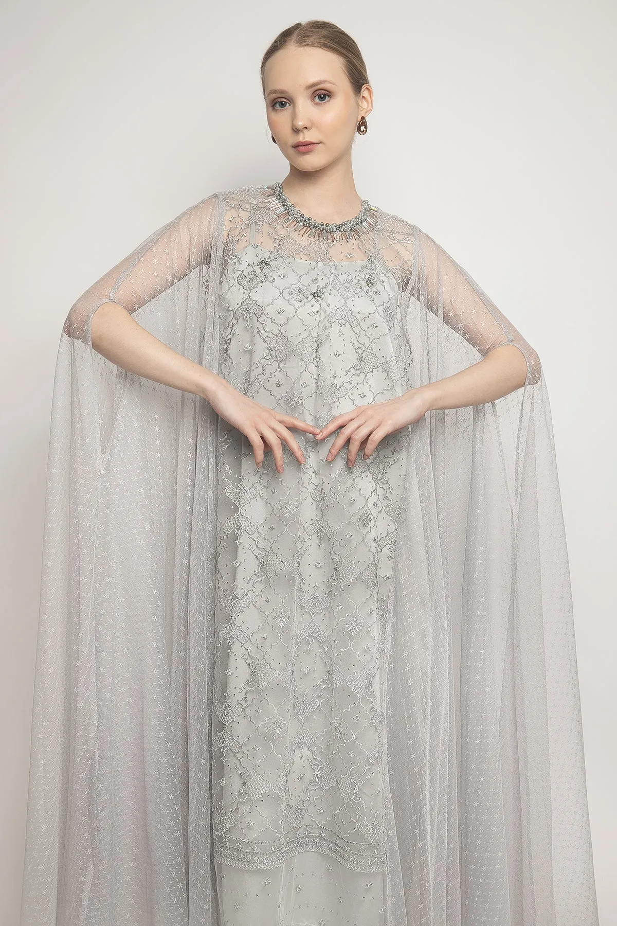 Zeba Dress in Silver Grey