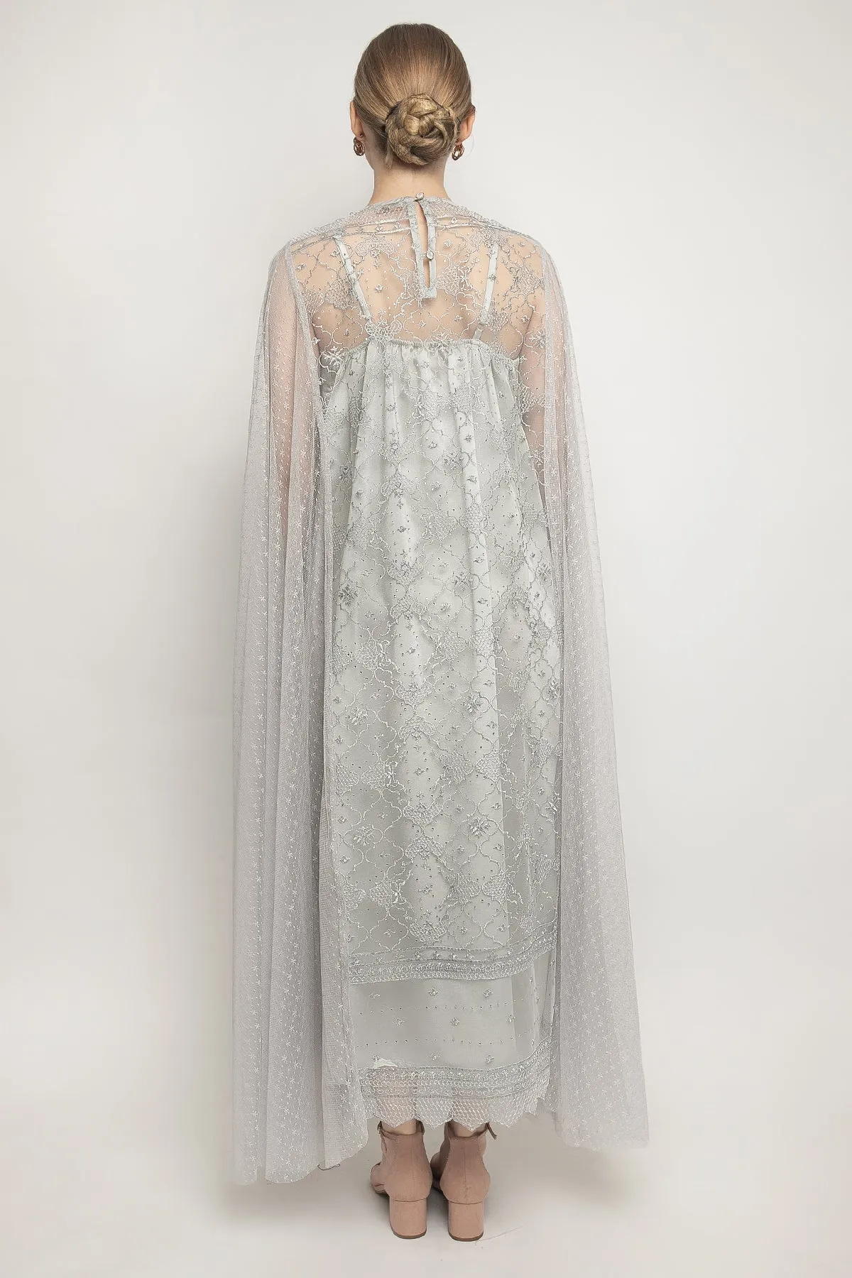 Zeba Dress in Silver Grey