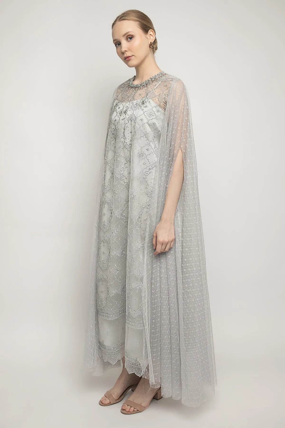 Zeba Dress in Silver Grey